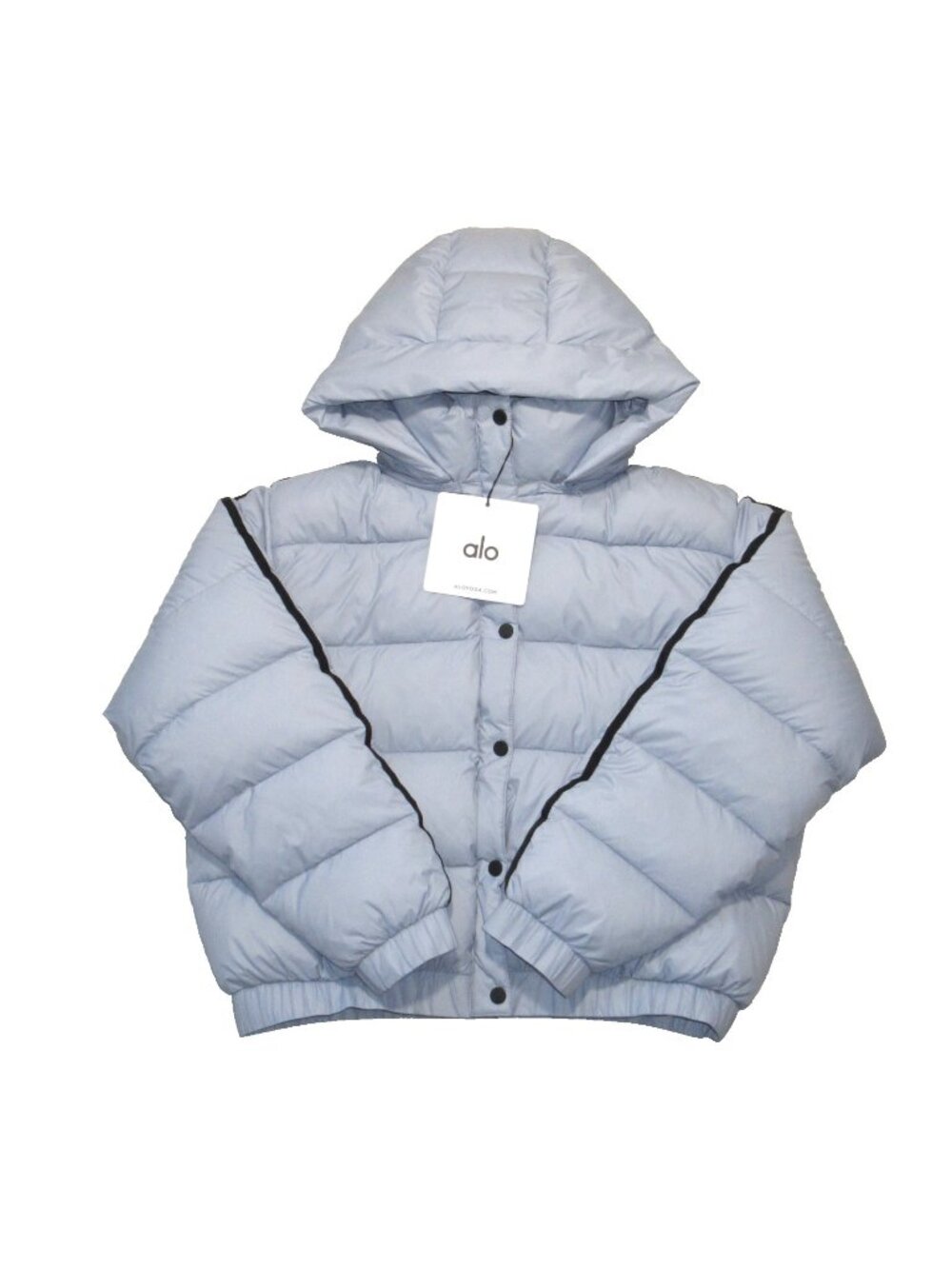 NWT Alo Aspen Love Puffer Jacket in Winter Frost Blue Oversized Hooded M